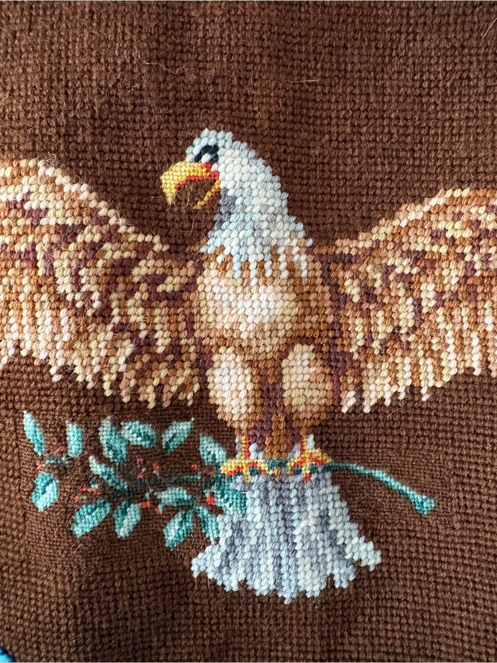 One-of-a-Kind Upcycled Denim Jacket w/Vintage Southwestern Eagle Embroidery - Picture 4 of 13